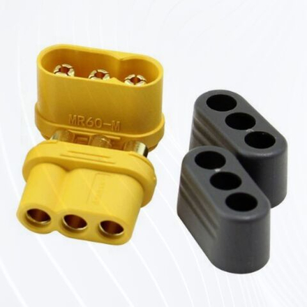 Силовой разъем MR60 коннектор позолоченный мама + папа (штекер + гнездо)