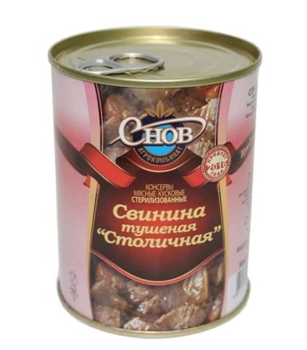 Свинина тушеная "Столичная" 338г. Снов