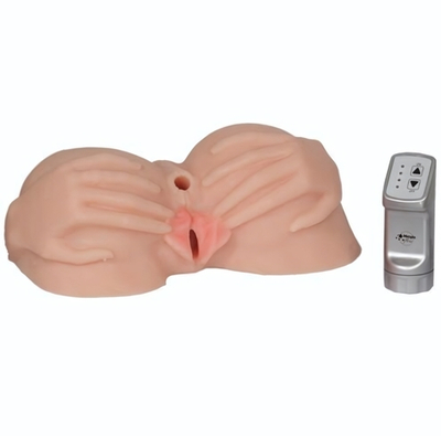 Вагина с виброяйцом на выносным пульте управления вибрацией (Цвет: телесный)