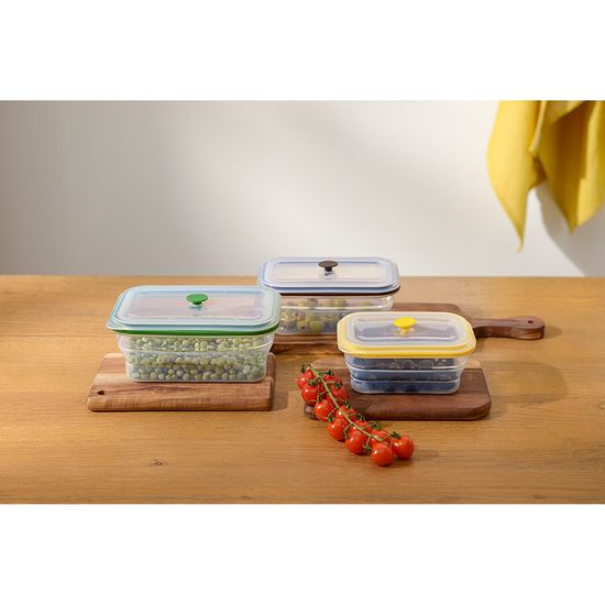 Контейнер для переноски и хранения силиконовый прямоугольный складной silikobox, 1,2 л, зеленый