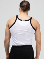 Мужская майка с контрастной окантовкой (Размер: XXL) (Цвет: белый)