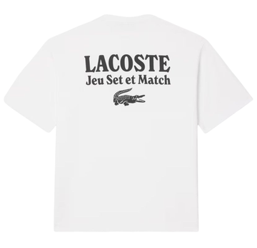 Мужская теннисная футболка Lacoste Loose Fit Heavy Jersey Printed - white