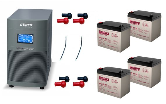 Комплект ИБП SC 2000 online + GPL 12-75 х 4 шт.