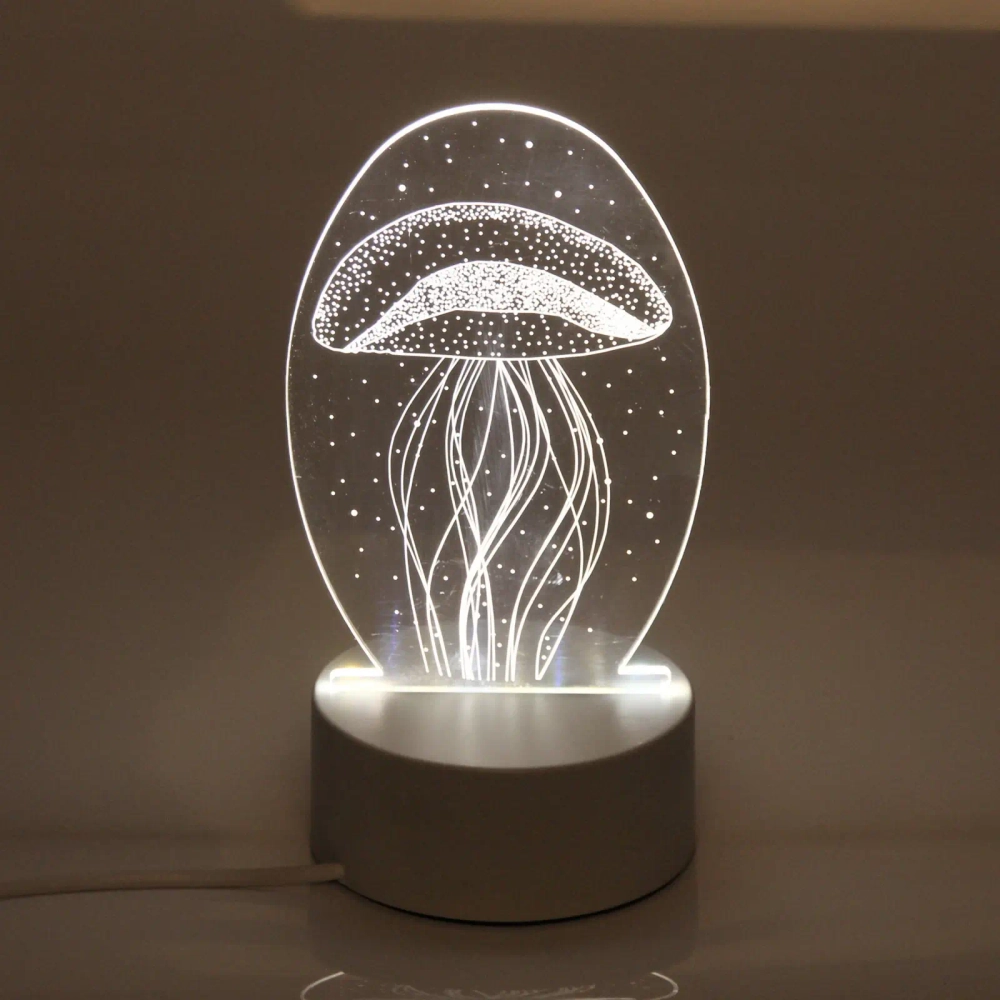 Светильник ночник «3D-Медуза» 20*10см LED 220Вт