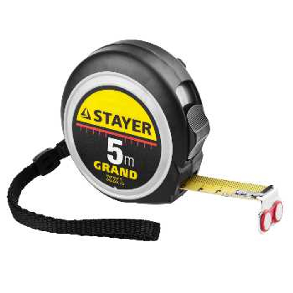 Рулетка 5 м /19 мм корпус с противоскользящим напылением STAYER, 3411-05-19