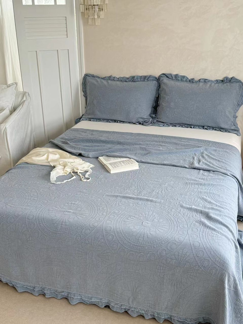 ZEPHYR HOME Покрывало 250х280 Хлопок Голубой