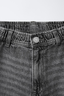 ZARA ДЖИНСЫ BALLOON-FIT, СЕРЫЙ
