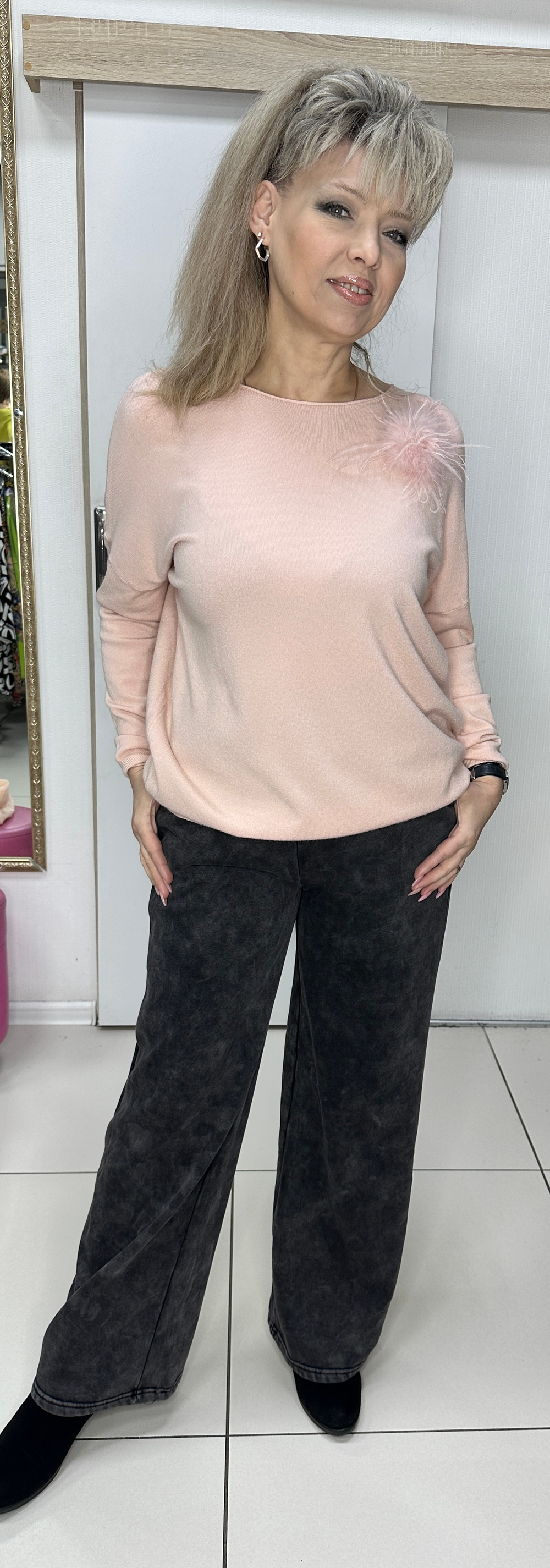 Розово-пудровый итальянский джемпер