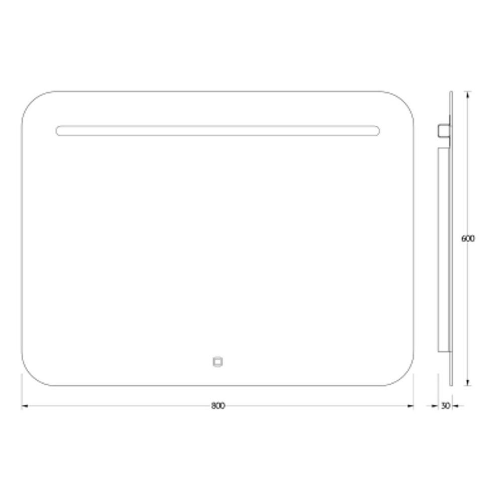 Зеркало Evoform со встроенным LED-светильником 6,5 W 80х60 см Сенсорный выключатель