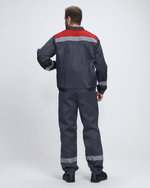 Костюм Лигор-1 СОП (тк.Смесовая,210) брюки, т.серый/красный