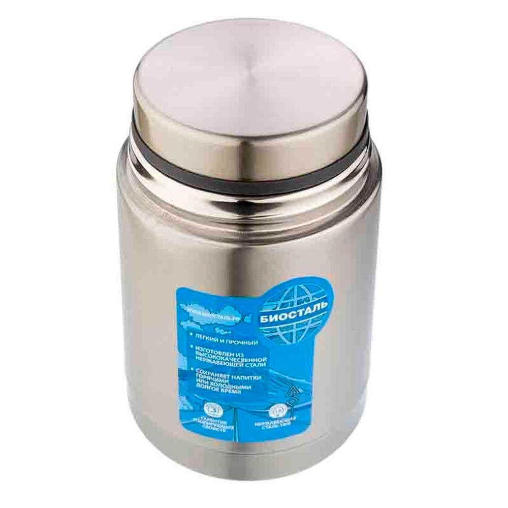 Термос для еды Biostal Авто (0,6 литра) с термочехлом, стальной