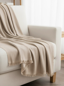 Плед "Merlin" с бахромой 220х240, цвет Бежевый