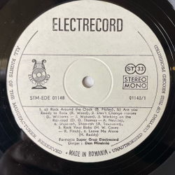 Винтажная виниловая пластинка LP Formatia Super Grup Electrecord Dirijor Dan Mindrila Rock n Roll Again (Румыния 1975)