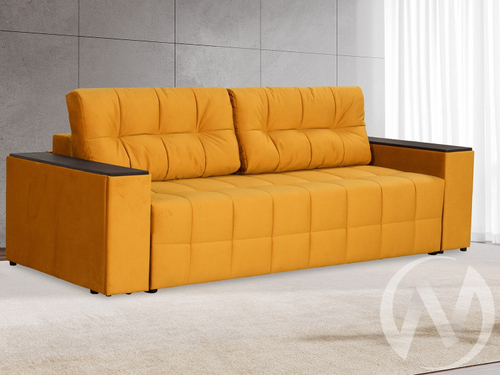 Диван прямой Элегант БД (2022) ДЕКОР ВЕНГЕ/GROUND 14 (темно-желтый)
