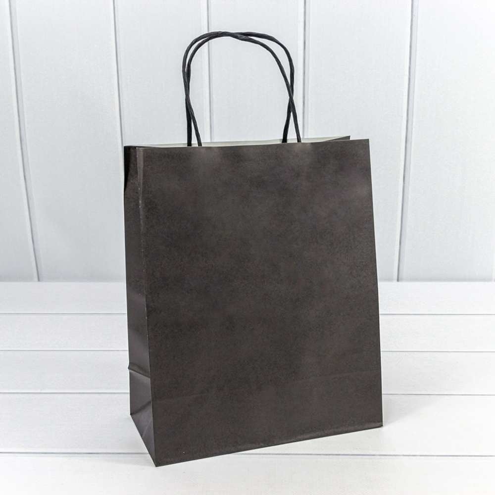 Пакет подарочный 22х27х11см (Черный, Крафт)