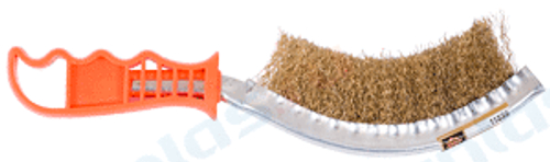 Щетка металлический ворс с пластиковой ручкой изогнутая