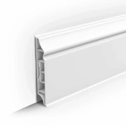 Плинтус ПВХ Идеал Дюра фигурный 001 Белый 80х16х2200 мм