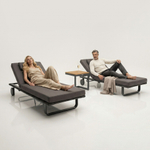 Шезлонг Ideal Patio КОСТА С на колесах, каркас карбон, матрас антрацит (с подушкой)