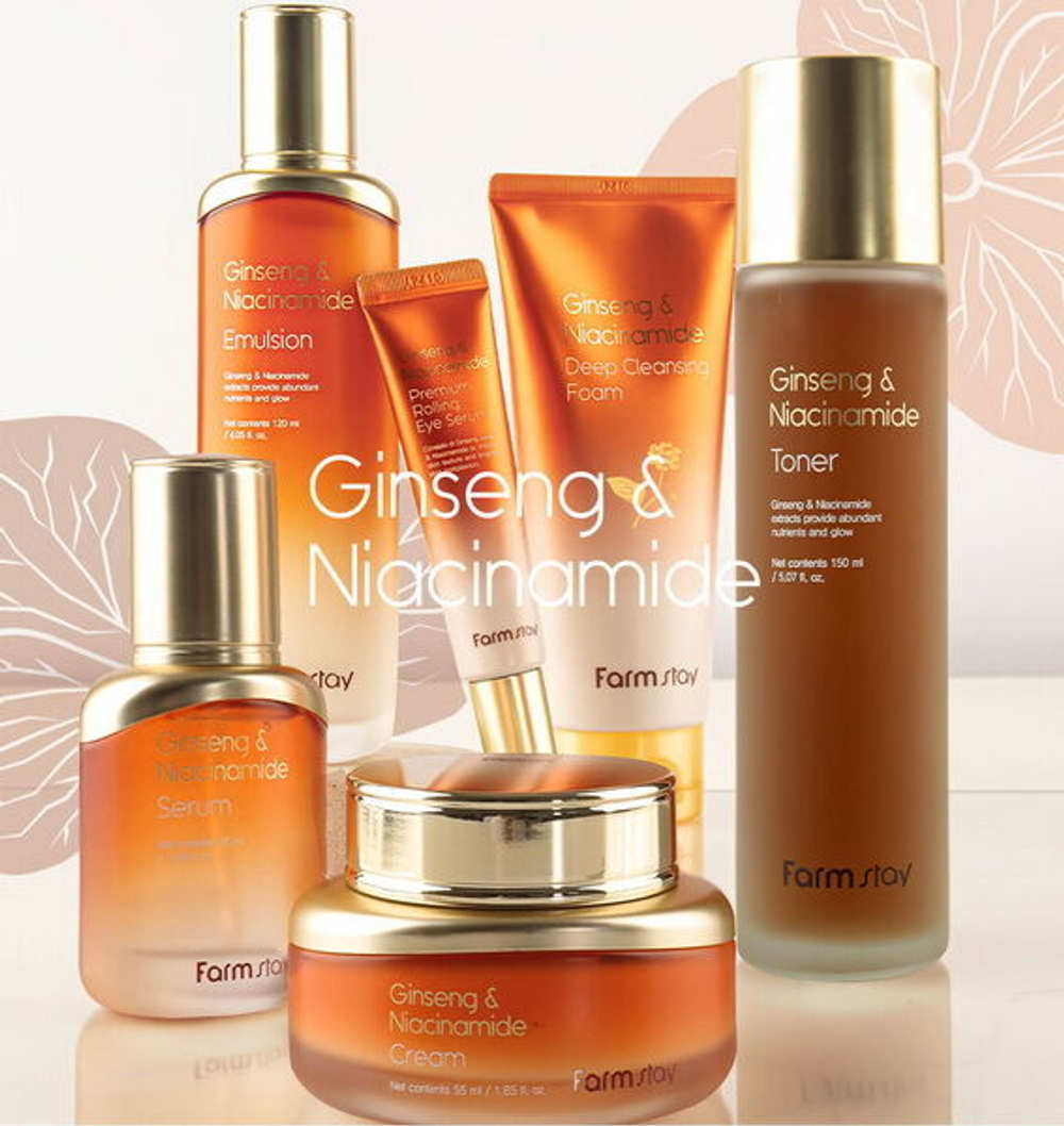 Сыворотка для лица с женьшенем и ниацинамидом FarmStay Ginseng & Niacinamide Serum, 35мл