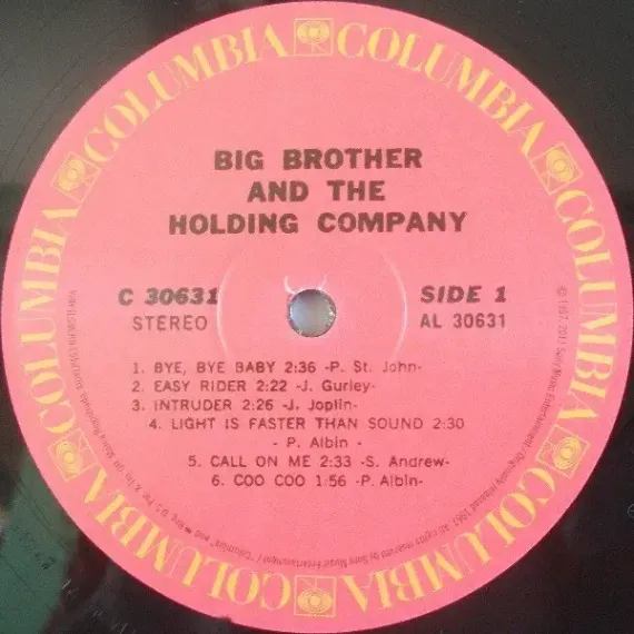 Big Brother &amp; The Holding Company – Big Brother &amp; The Holding Company Ft. Janis Joplin LP
