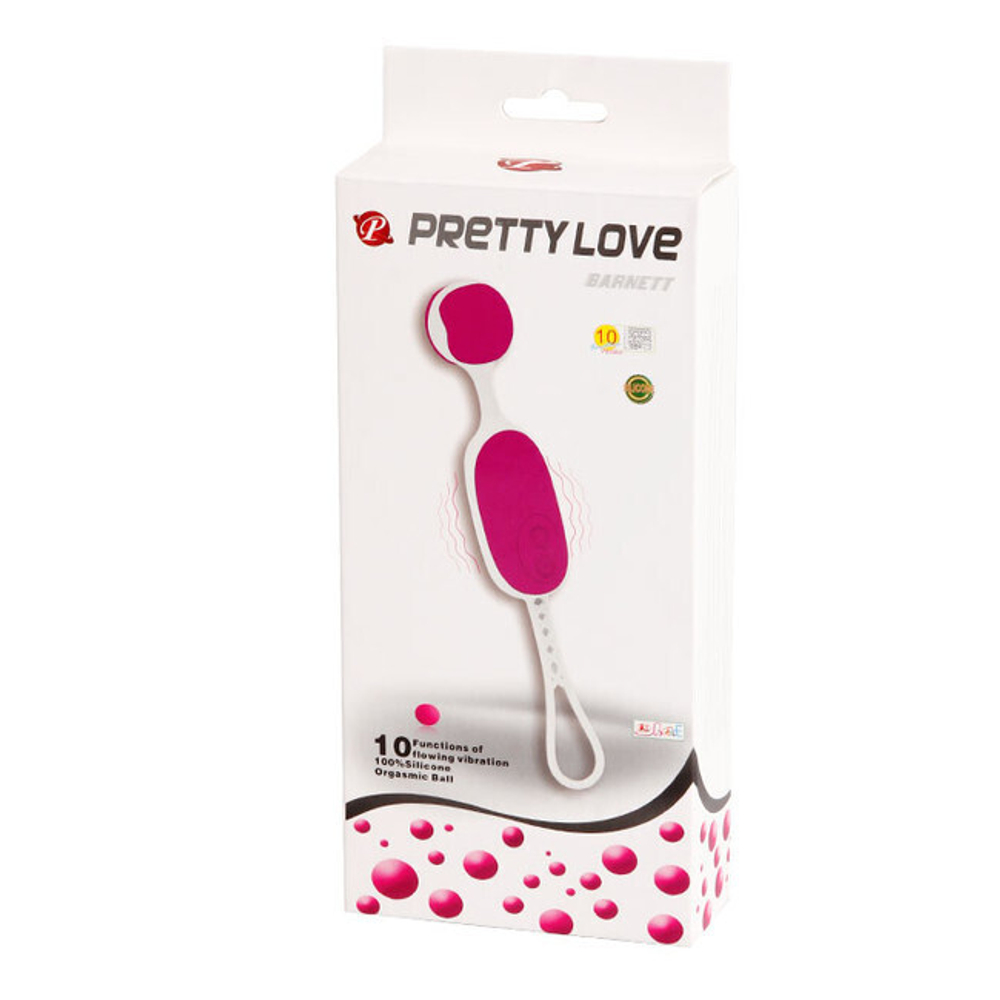 Массажер-тренажер интимных мышц Pretty Love BARNETT (10 режимов) (Цвет: розовый с белым)