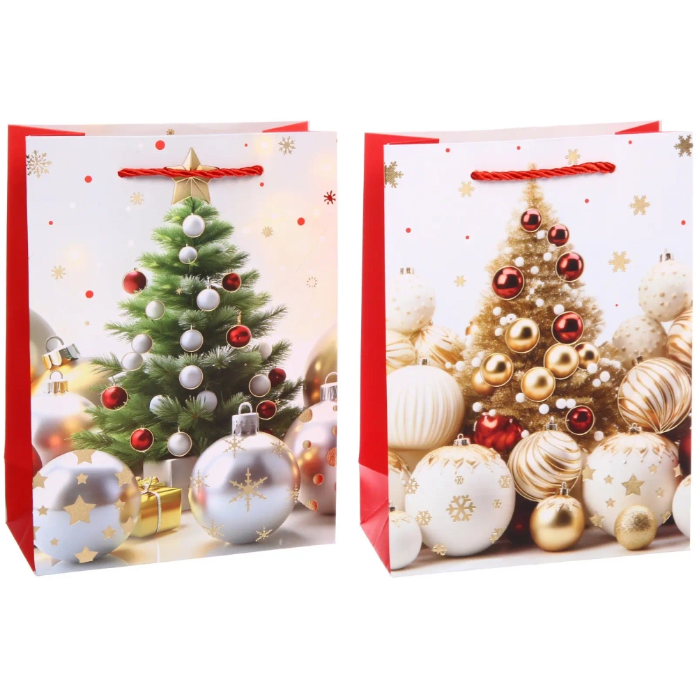 Пакет подарочный «Ёлочные убранства» 18*24*8.5 см, микс