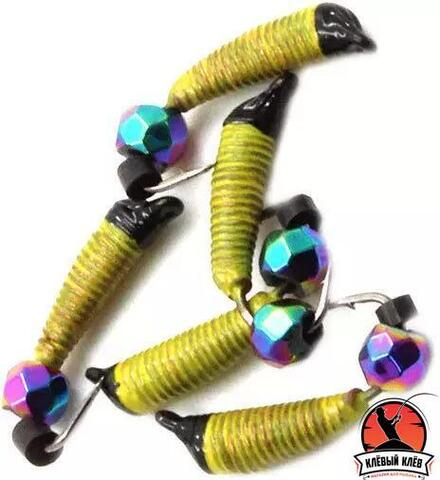 Мормышка вольф. безнасадочная "ЯМАН" Ручейник №2, d-1.5 мм, L-7 мм, вес 0,50 гр.,кристалл хамелеон, цв. Желтый