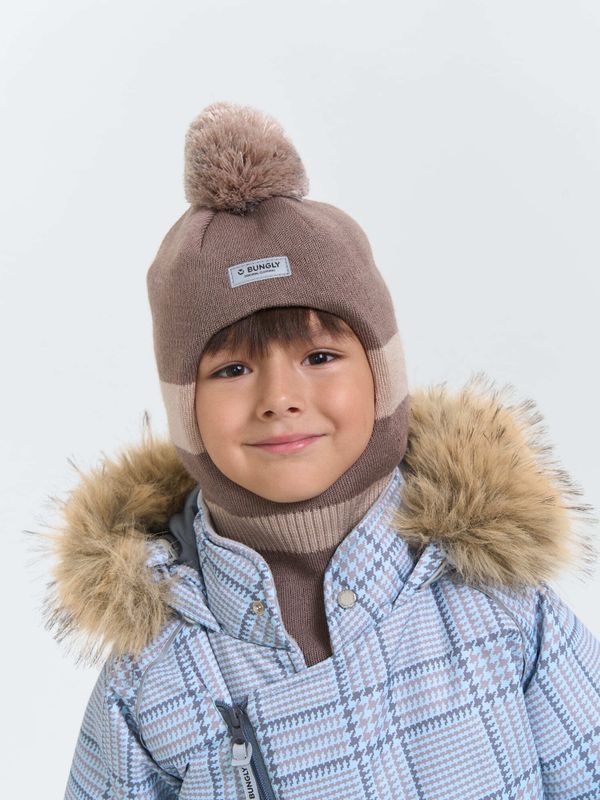 Шлем зимний  из смесовой шерсти Колор блок 