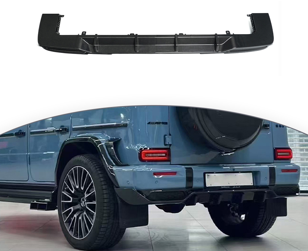 Карбоновый диффузор заднего бампера для Mercedes Benz G class W465 G63 G500 G550 2025+ Гелик Гелентваген