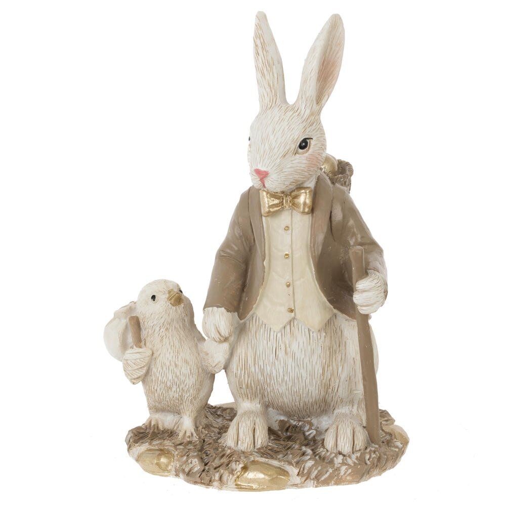 GAEM Фигурка декоративная "Заяц с цыпленком", L10,5 W8 H15 см