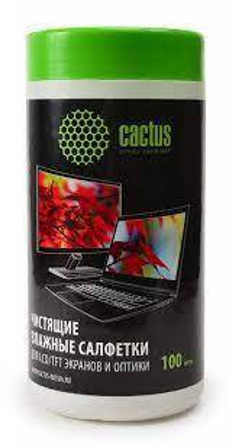 Салфетки чистящие для LCD/TFT экранов и оптики 100шт CACTUS CS-T1001