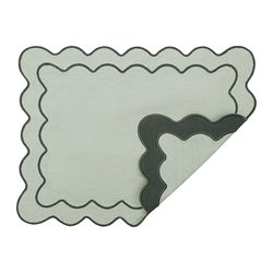 Салфетка под приборы с контрастным кантом зеленого цвета из коллекции Trendy Ruffles, 35х45 см