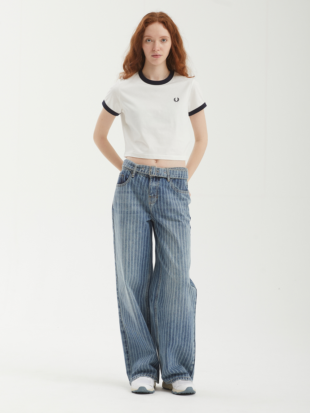 Женская Футболка Cropped Ringer