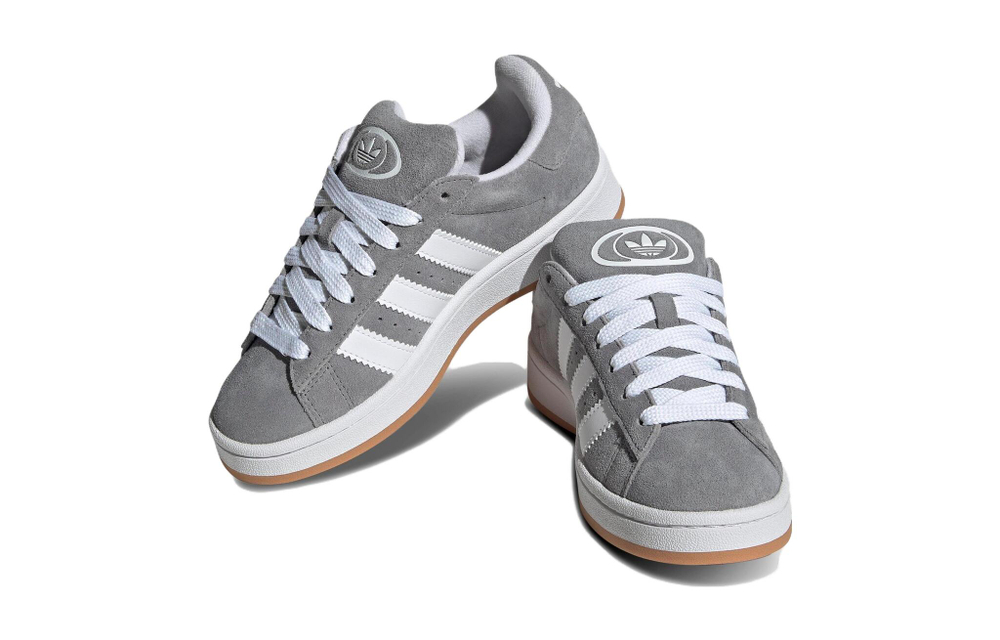 Big Kids adidas originals Campus 00s Trend Casual Skid-Resistant Low Heli Shoes Grey and White Browns