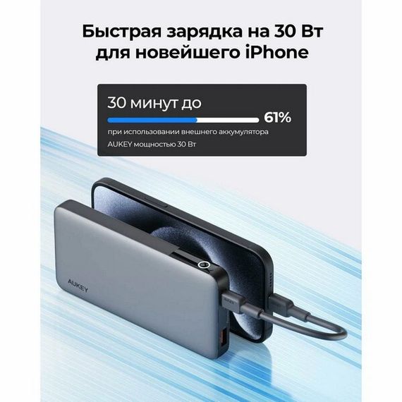 Внешний аккумулятор Aukey Sprint X 10000 мАч 30W (APB-PB-Y41) Grey