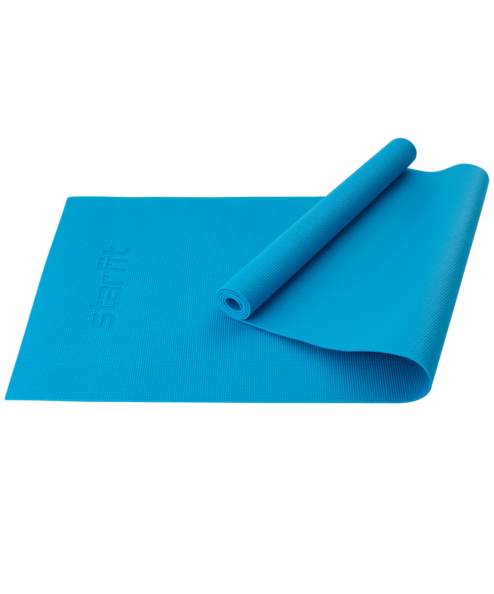 Коврик для йоги и фитнеса FM-104, PVC, 183x61x0,4 см, синий