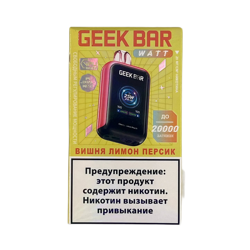 Geek bar Watt Вишня лимон персик 20000 затяжек 20мг (2%)