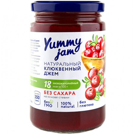 Джем клюквенный без сахара Yummy Jam 350г