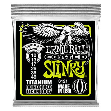 Струны для электрогитары ERNIE BALL 3121 RPS Coated Titanium Slinky Regular 10-46
