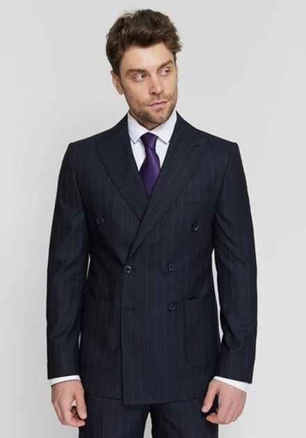 Мужской классический костюм тройка (темно-синий) Б24