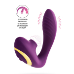 Фиолетовый вибромассажер 14см с двойной стимуляцией ToyFa L'roina Mave 561027