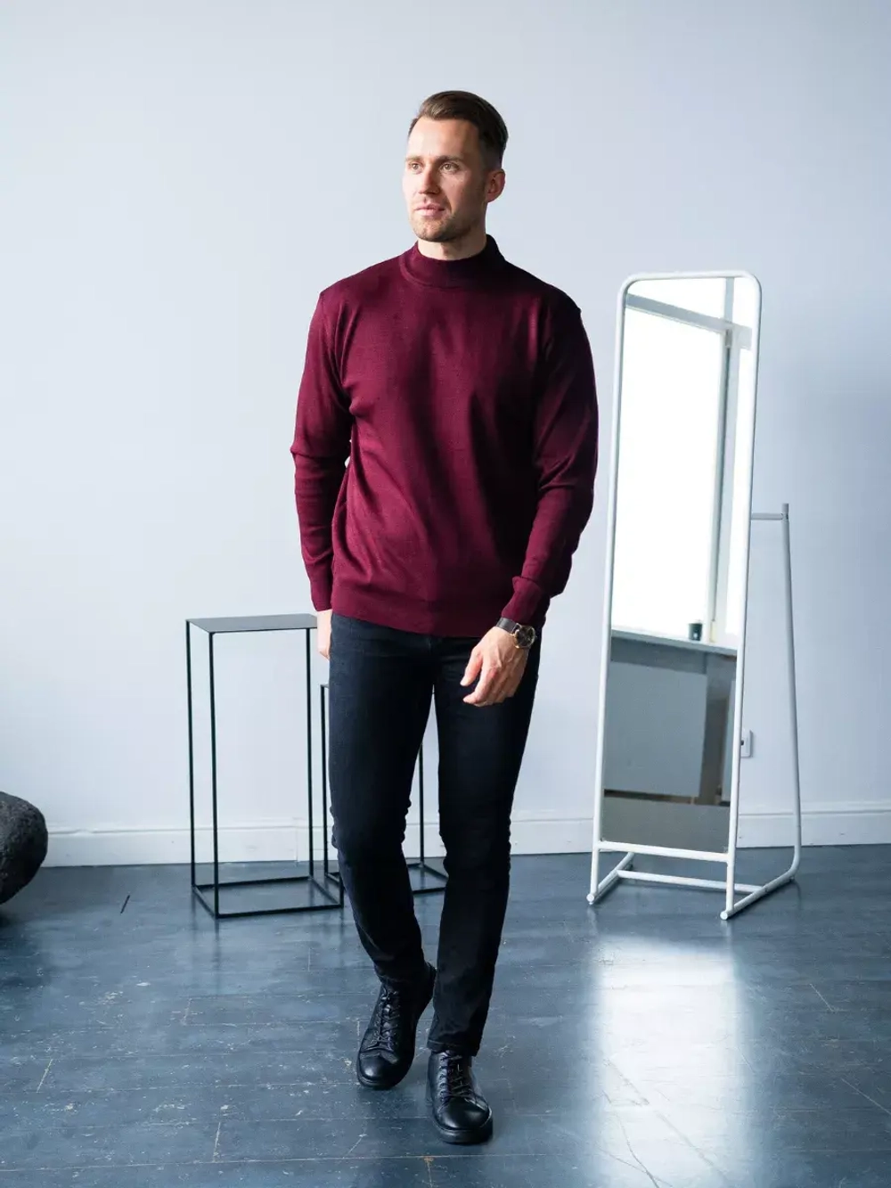 Джемпер Турция тонкий теплый с горлом