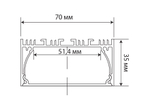 Накладной алюминиевый профиль, 70х35х2000. Цвет: Анодированное серебро,Серия:DN8ALE