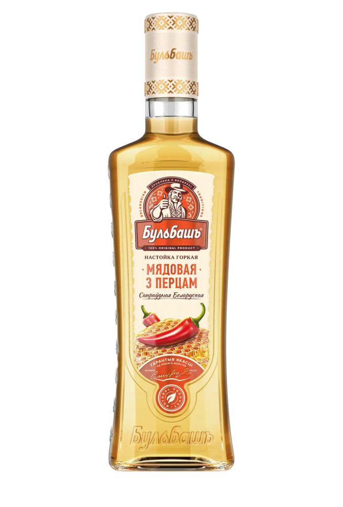 Настойка горькая Бульбашъ Мядовая З Перцам Беларуская 0,5 37% (Завод Бульбашъ) Беларусь
