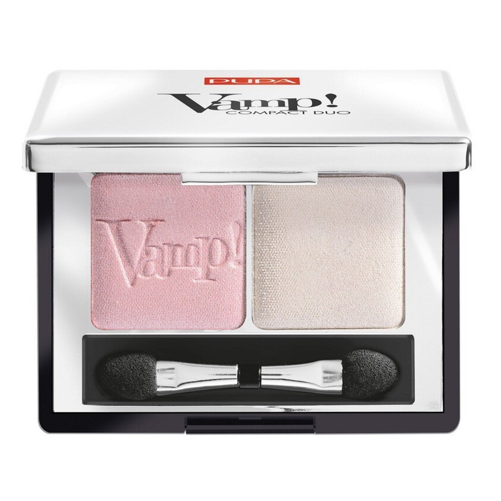 Pupa Тени Vamp! Duo, двойные, компактные, тон №001, Розовый жемчужный, 2,2 гр