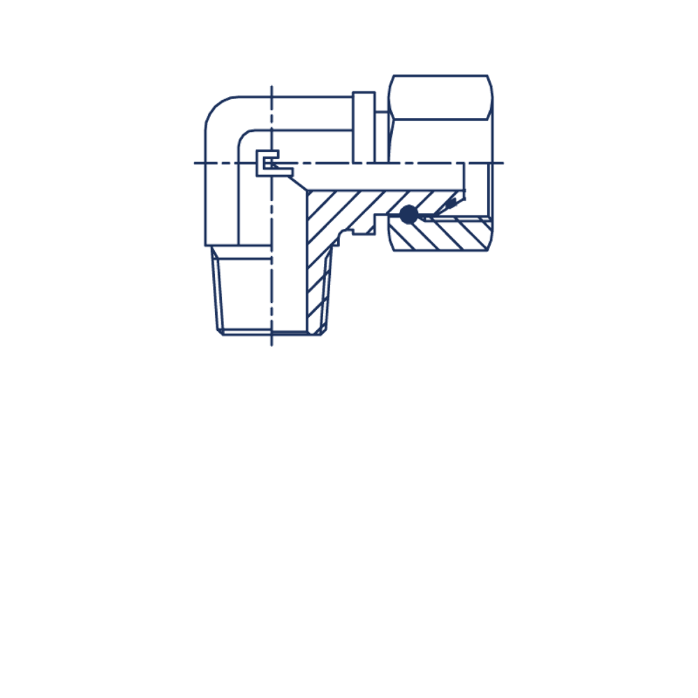 Соединение PFN90 BSP 5/8" NPT 1/2"