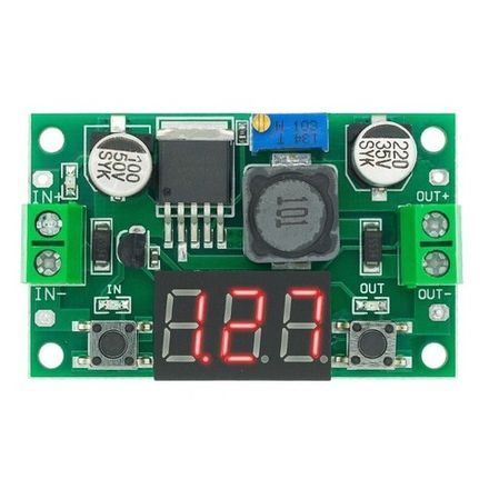 Понижающий преобразователь напряжения LM2596 с вольтметром (4-40B на 1.3-37B) 2A