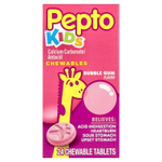 Pepto Bismol, Для детей, жевательные таблетки с пепто, жевательная резинка, 24 жевательные таблетки