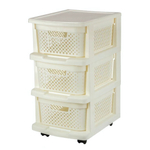 Комод Plast Team STOCKHOLM с корзинами на колесиках трехсекционный 37х30х56,3см молочный туман