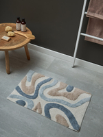 Коврик для ванной flow серо-синего цвета из коллекции ethnic